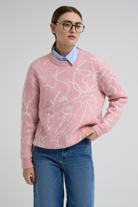 джемпер с рисунком от бренда снежная королева вид слева