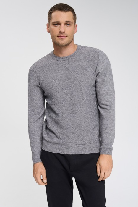 джемпер с вязаным рисунком от бренда снежная королева вид слева