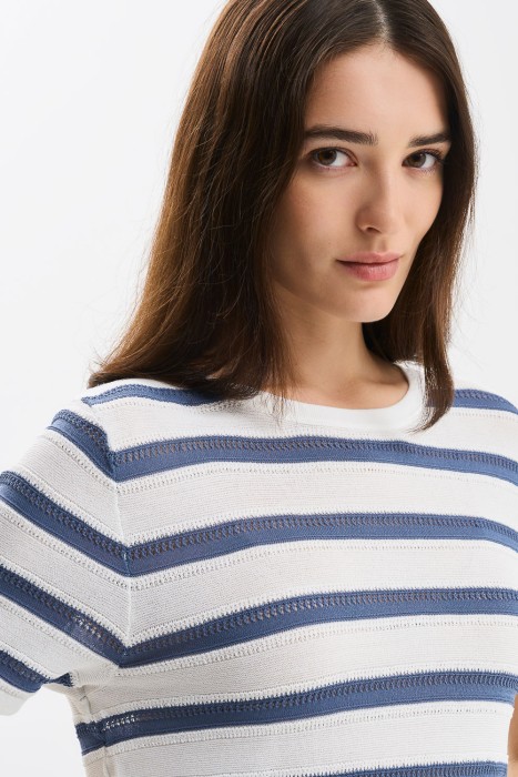джемпер в полоску из россии вид сбоку