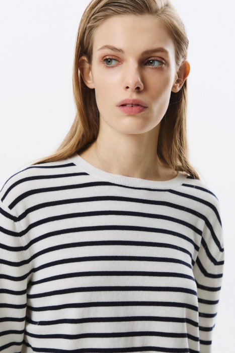 джемпер в полоску из россии вид сбоку