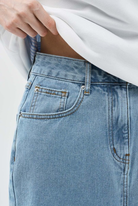 джинсовая юбка из россии вид сбоку