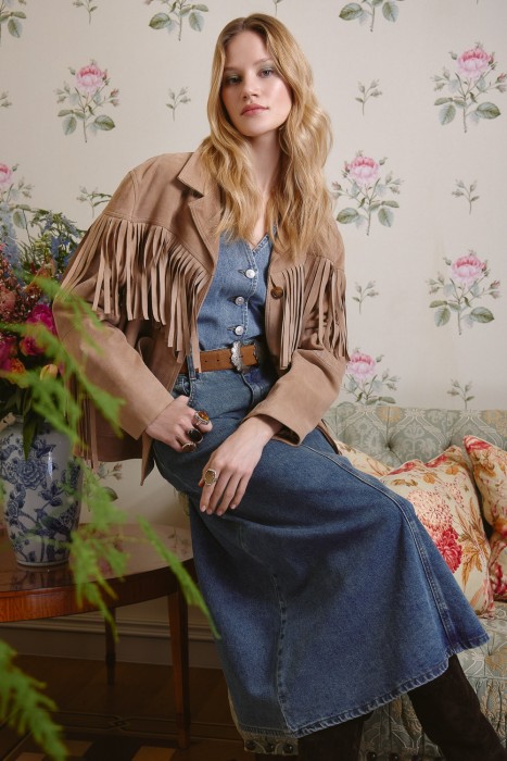 джинсовая юбка от бренда снежная королева вид слева