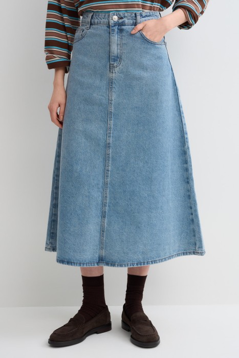 джинсовая юбка от бренда снежная королева вид слева