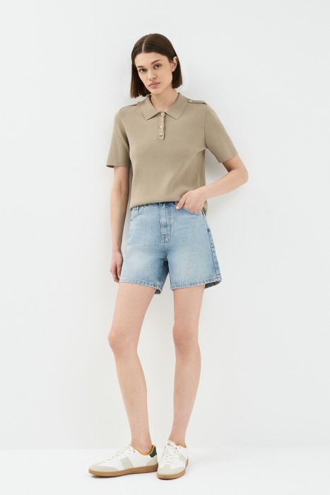 джинсовые шорты от бренда снежная королева вид слева