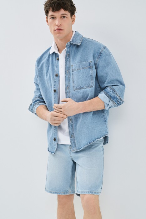 джинсовые шорты из россии вид сбоку