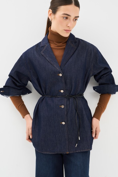 джинсовый жакет от бренда снежная королева вид слева