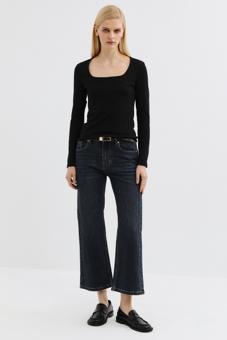 джинсы клеш укороченные 805208003 фотография