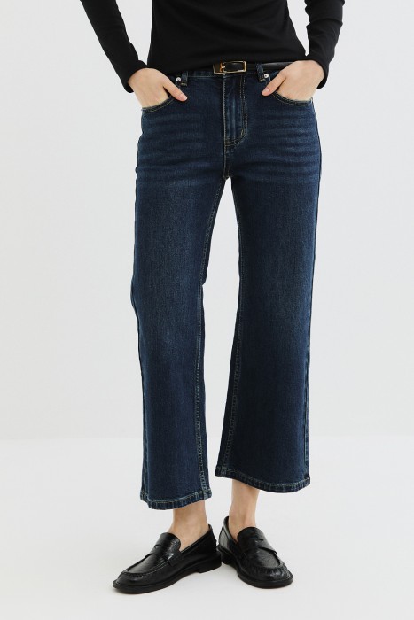 джинсы клеш укороченные от бренда снежная королева вид слева