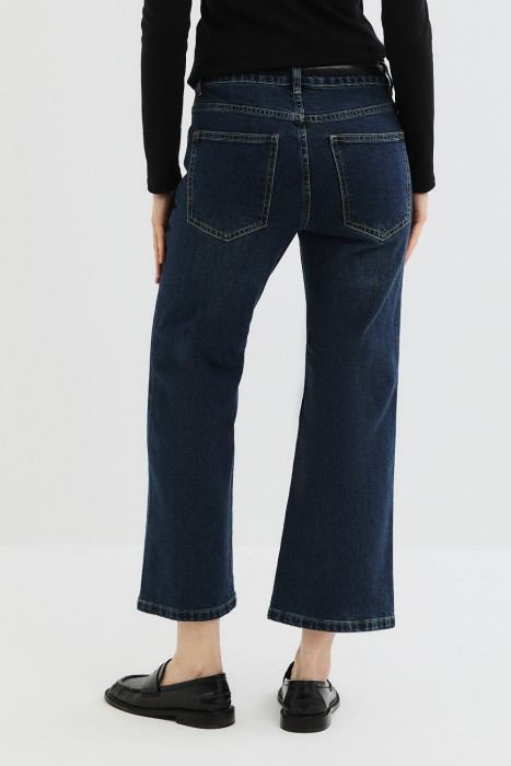 джинсы клеш укороченные из россии вид сбоку