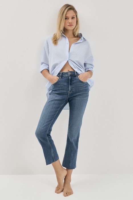 джинсы прямые укороченные  755771003 фотография