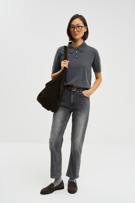 джинсы прямые укороченные  792541003 фотография