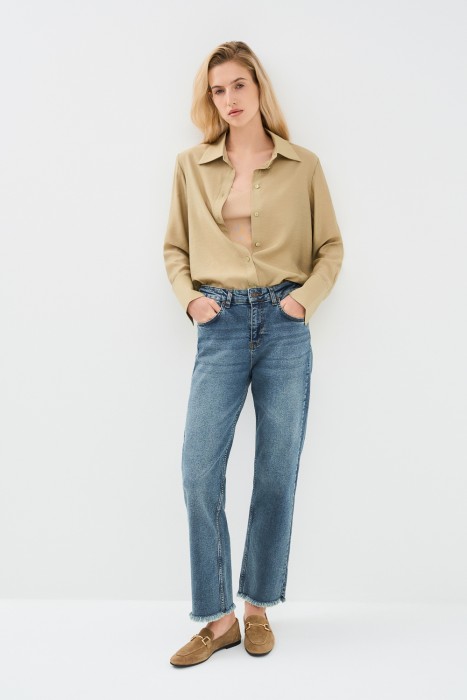 джинсы прямые укороченные  786043003 фотография