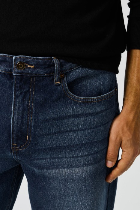 джинсы прямые утепленные от бренда снежная королева вид слева