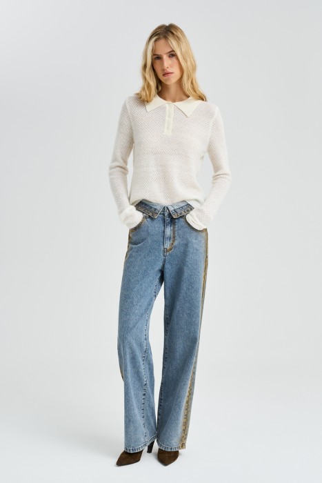 джинсы прямые от бренда снежная королева вид слева