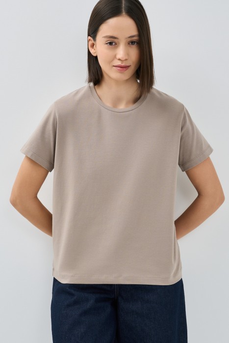 футболка из хлопка от бренда снежная королева вид слева