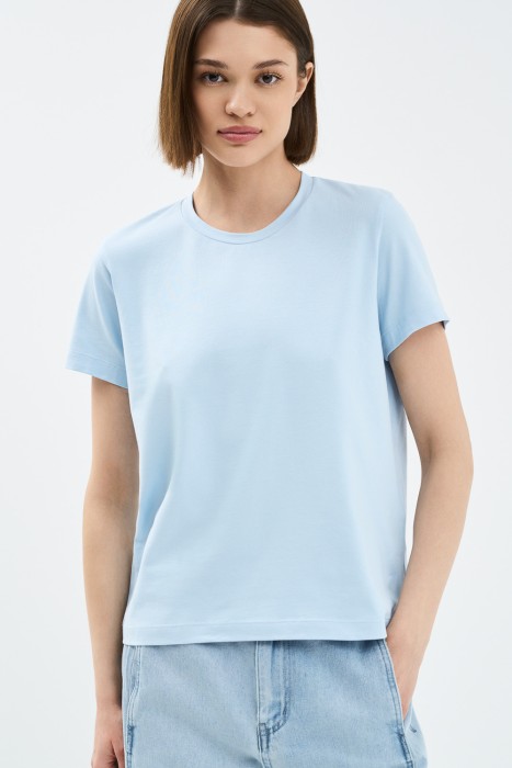 футболка из хлопка от бренда снежная королева вид слева