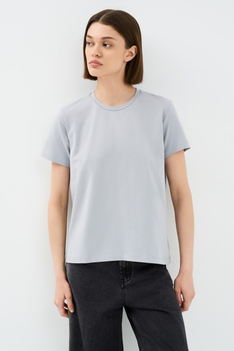 футболка из хлопка от бренда снежная королева вид слева