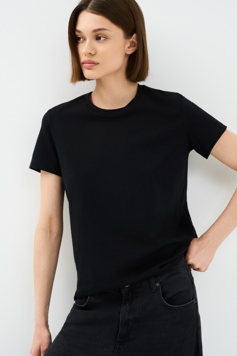 футболка из хлопка от бренда снежная королева вид слева