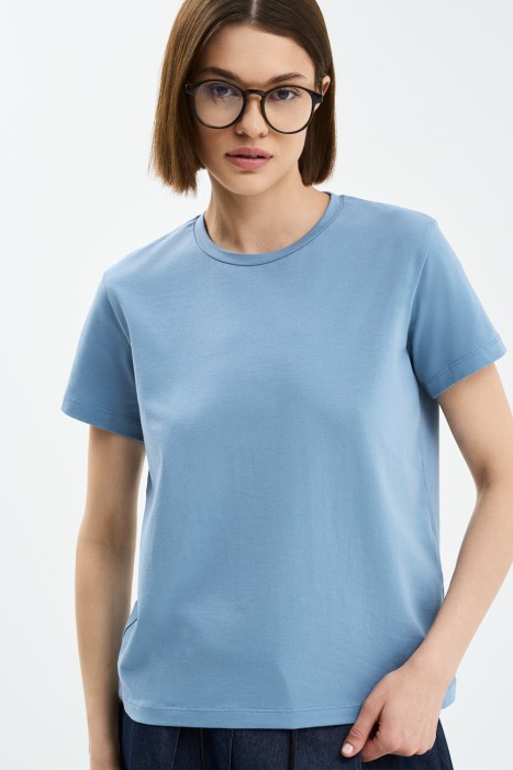 футболка из хлопка от бренда снежная королева вид слева