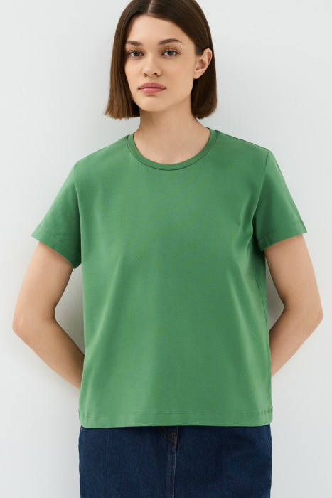 футболка из хлопка от бренда снежная королева вид слева