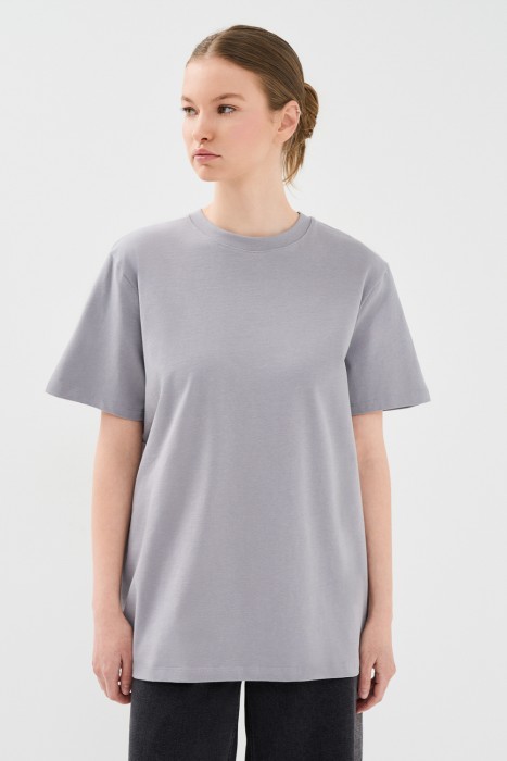 футболка из хлопка от бренда снежная королева вид слева