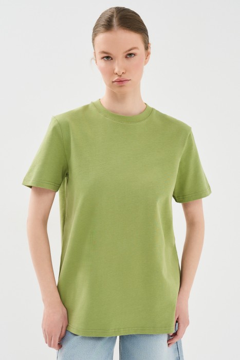 футболка из хлопка от бренда снежная королева вид слева