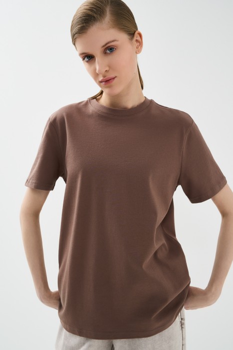 футболка из хлопка от бренда снежная королева вид слева