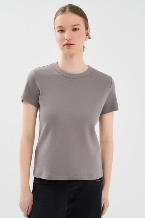 футболка из хлопка от бренда снежная королева вид слева