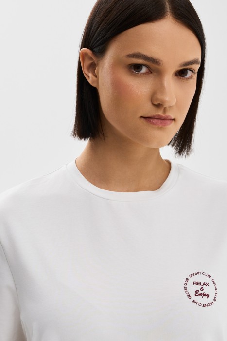 футболка из хлопка от бренда снежная королева вид слева