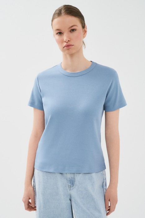 футболка из хлопка от бренда снежная королева вид слева