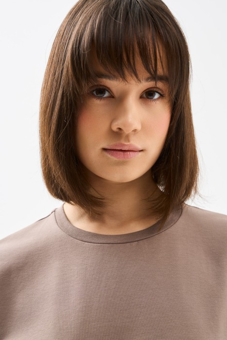 футболка из хлопка от бренда снежная королева вид слева