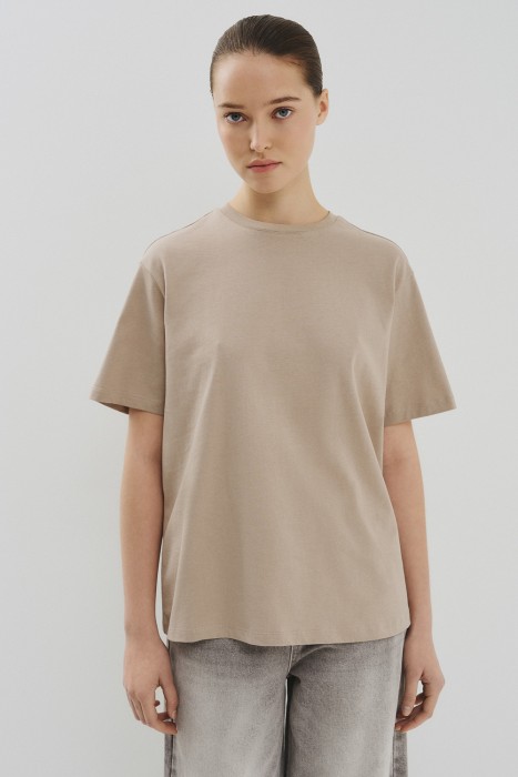 футболка из хлопка от бренда снежная королева вид слева