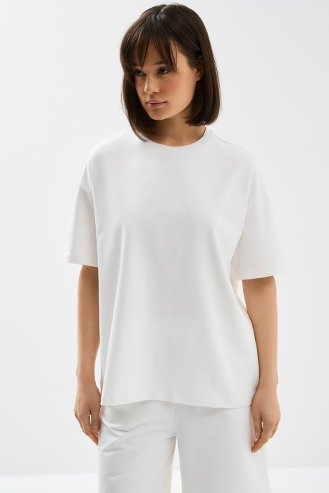 футболка из хлопка от бренда снежная королева вид слева