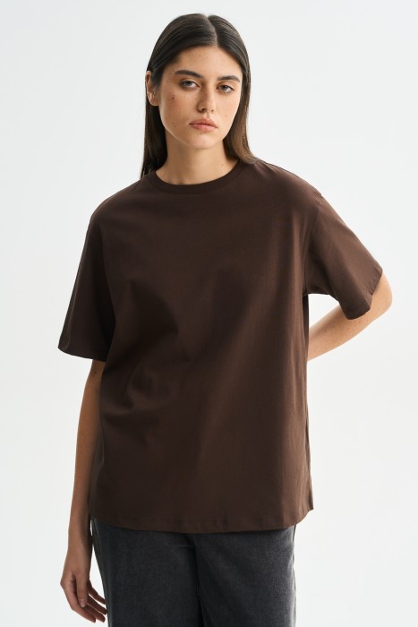 футболка из хлопка от бренда снежная королева вид слева