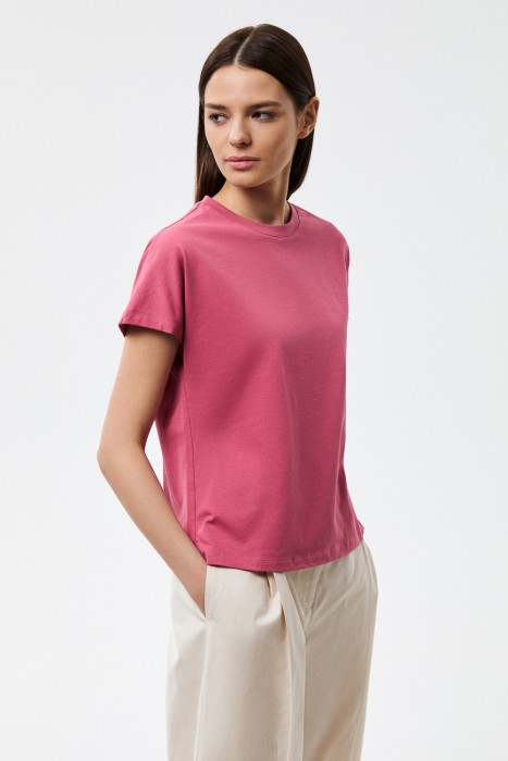 футболка из хлопка от бренда снежная королева вид слева