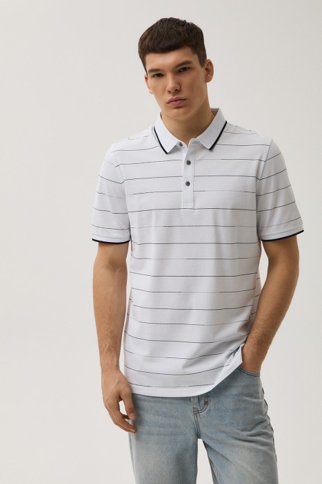 футболка-поло в полоску 798351003 фотография