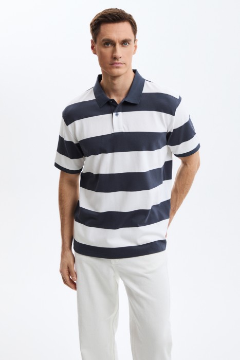 футболка-поло в полоску 809045003 фотография