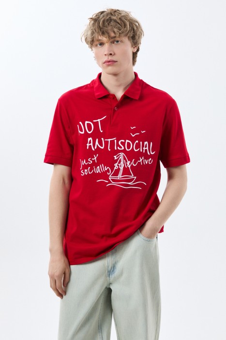 футболка-поло от бренда снежная королева вид слева