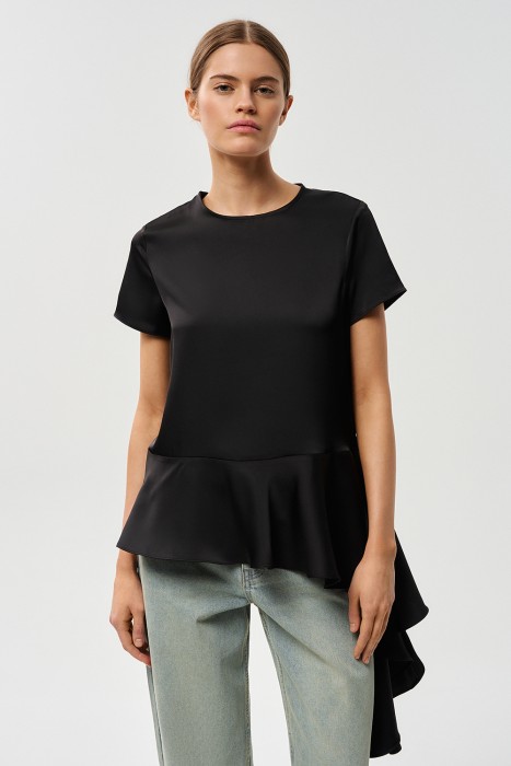 футболка с асимметричной баской 815847003 фотография