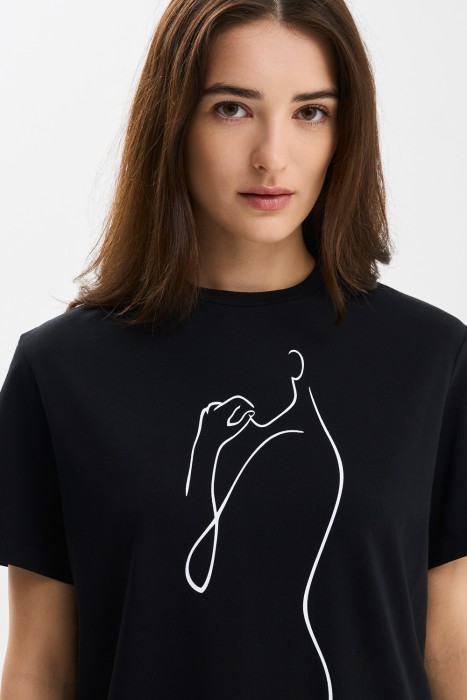 футболка с принтом от бренда снежная королева вид слева