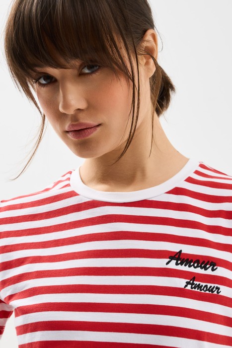 футболка в полоску от бренда снежная королева вид слева