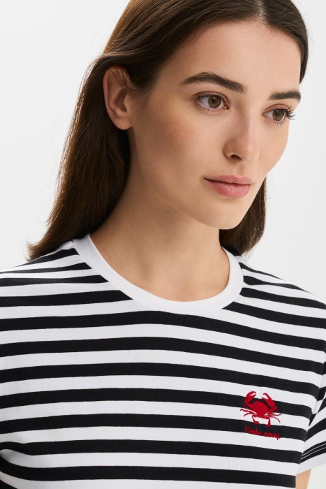 футболка в полоску из россии вид сбоку