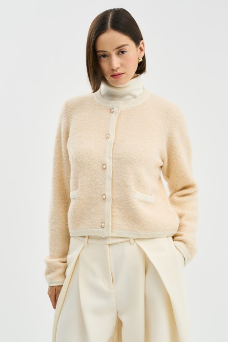 кардиган из фактурной ткани от бренда снежная королева вид слева