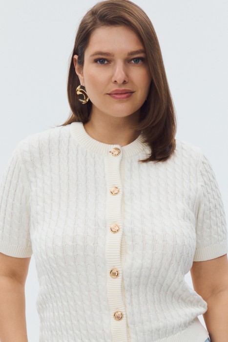 кардиган с короткими рукавами из россии вид сбоку