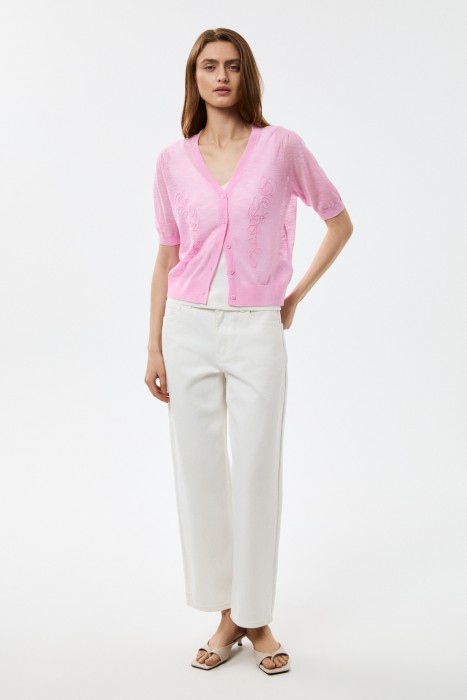 кардиган с вышивкой от бренда снежная королева вид слева