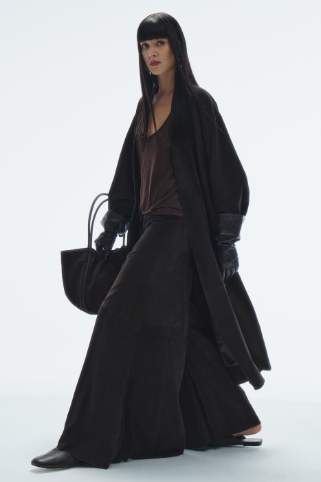 кимоно из натуральной  замши из россии вид сбоку