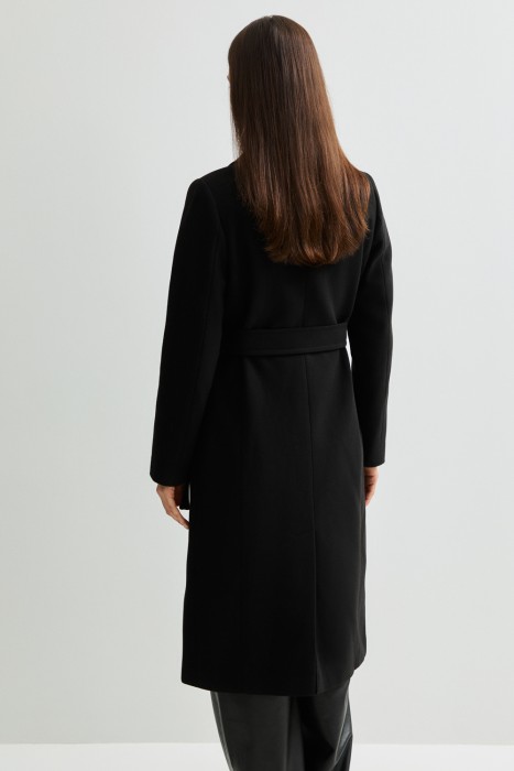 классическое пальто с поясом по цене 9970 руб вид справа