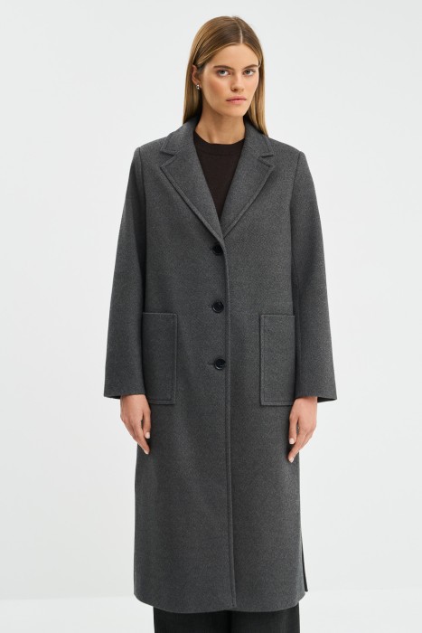 классическое пальто от бренда снежная королева вид слева