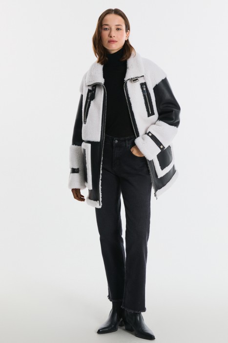 комбинированная куртка из шерсти из россии вид сбоку