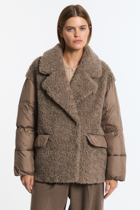 комбинированная куртка из шерсти 789382003 фотография